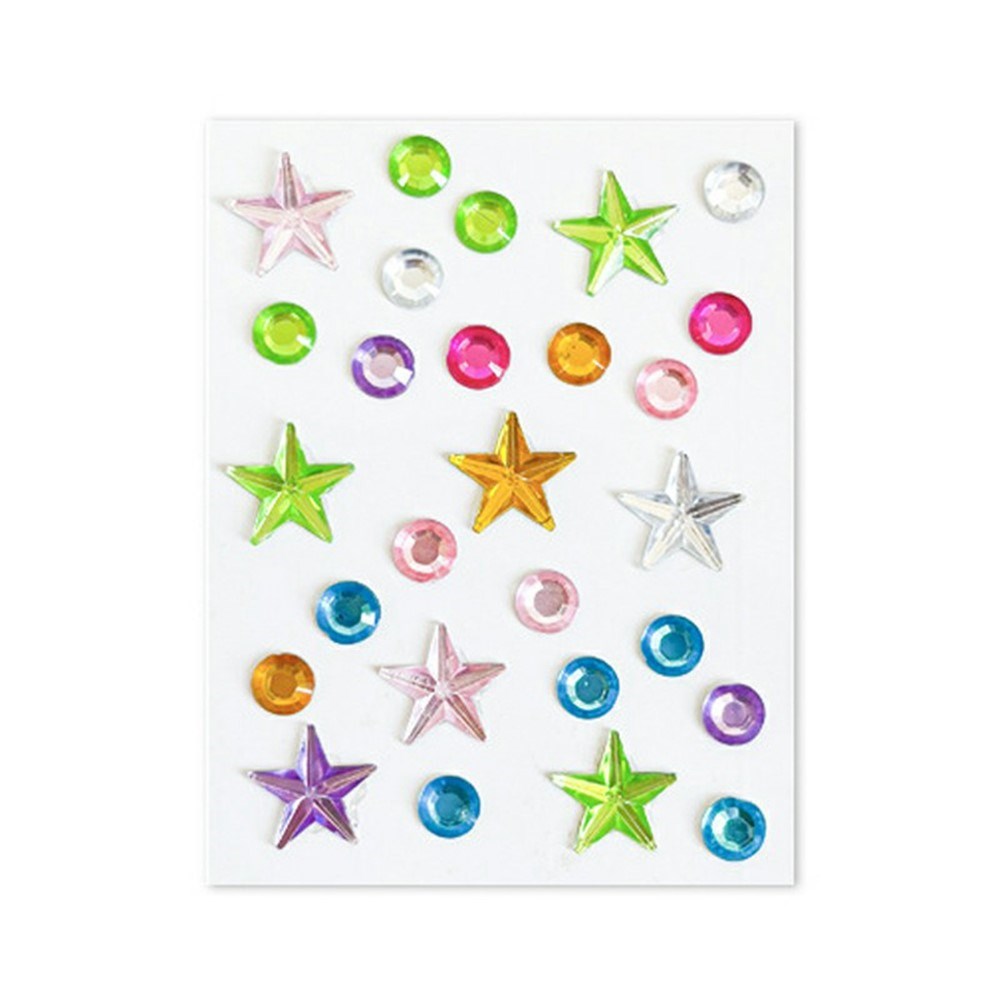 Self-Adhesive 3D Stickers - Multicolored - Round & Stars