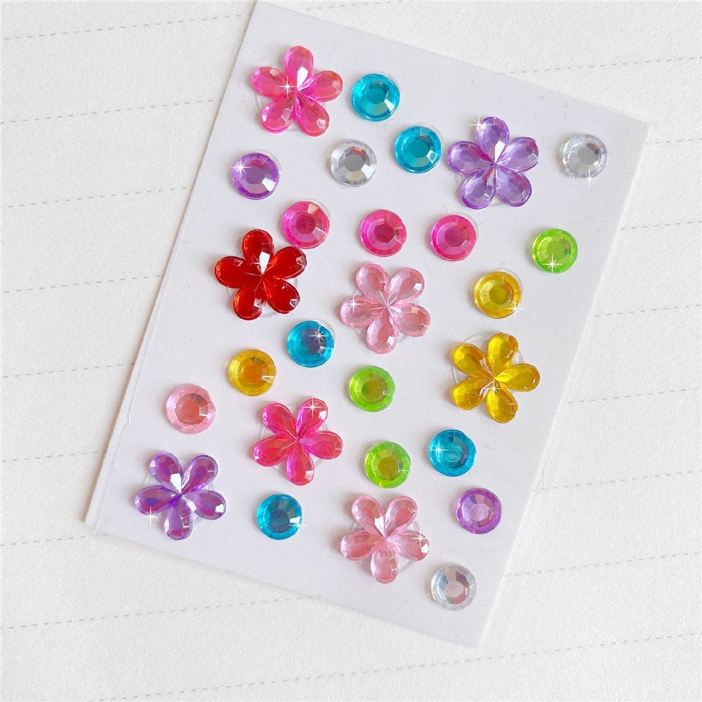 Self-Adhesive 3D Stickers - Multicolored - Round & Stars