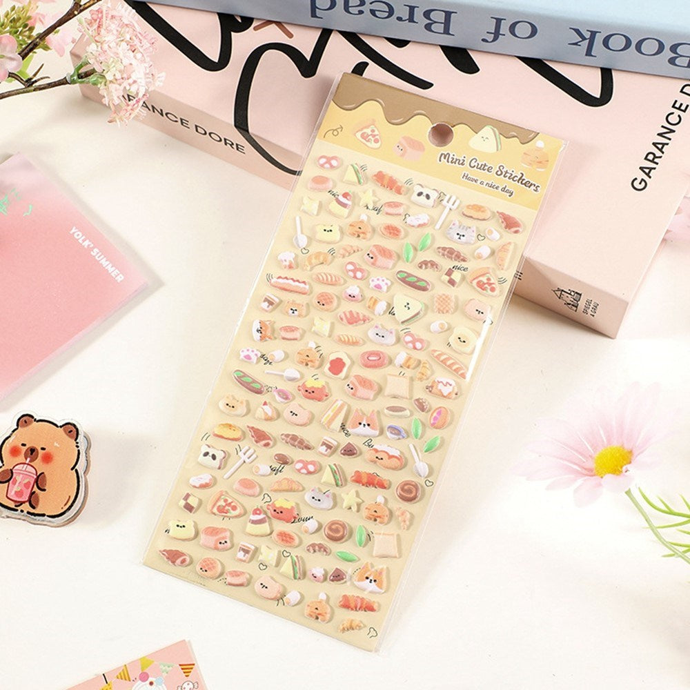 Mini 3D Bubble Foam Stickers - Mixed Food