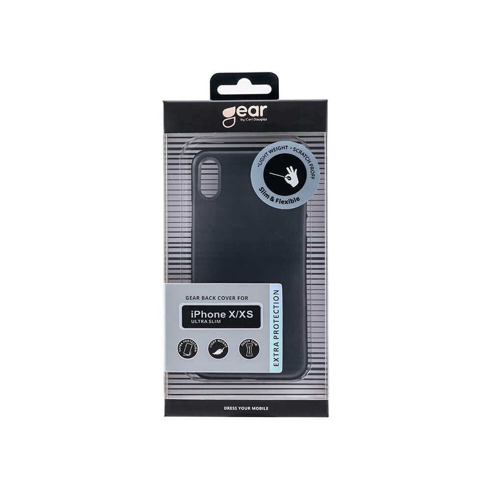 iPhone X / XS GEAR Semi Transparent Flexible Plastic Case - Black