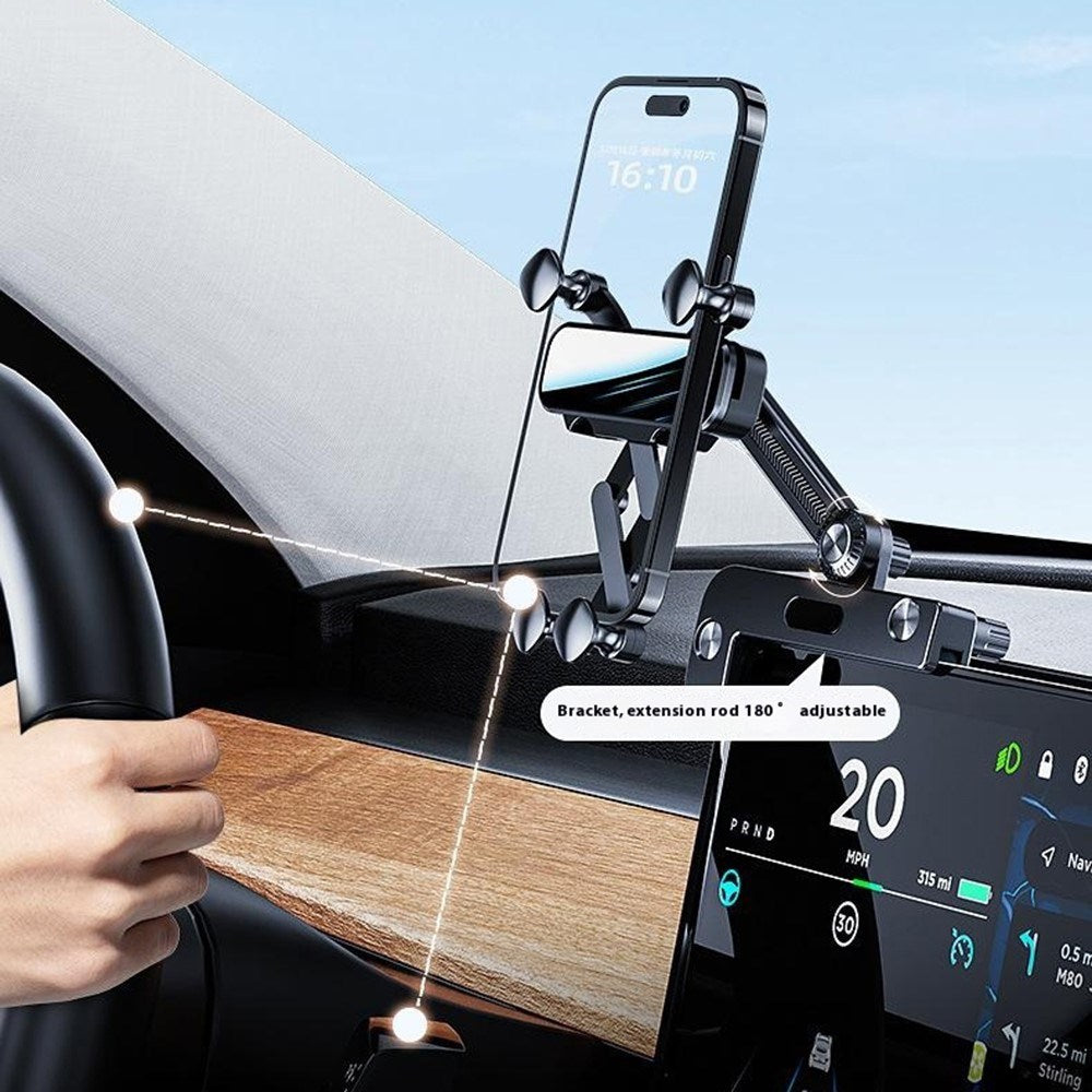 Spring-Loaded Mobile Holder for Screen - Tesla Model 3 / Model Y (2020-22) - Black