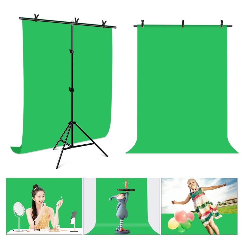 Photo Background with Tripod & Accessories - 1 x 2 m - Green