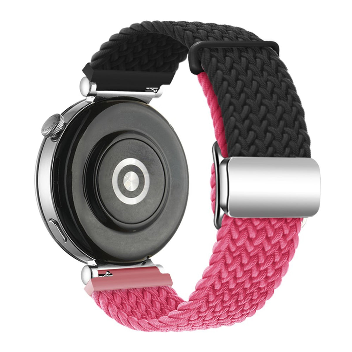 Universal 18mm EIDERWOOD Woven Watch Strap - Black / Pink