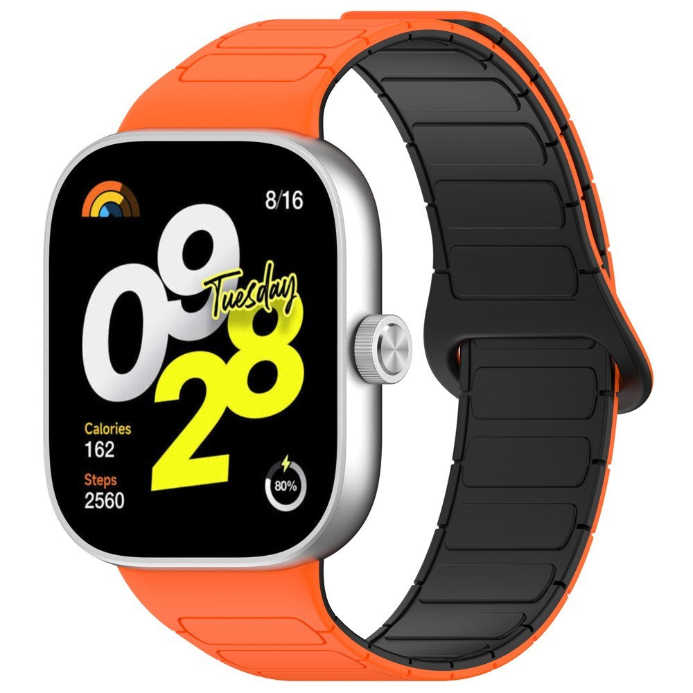 Xiaomi Smart Band 9 Pro / 8 Pro Two-Tone Magnetic Flexible Plastic Strap - Orange / Black