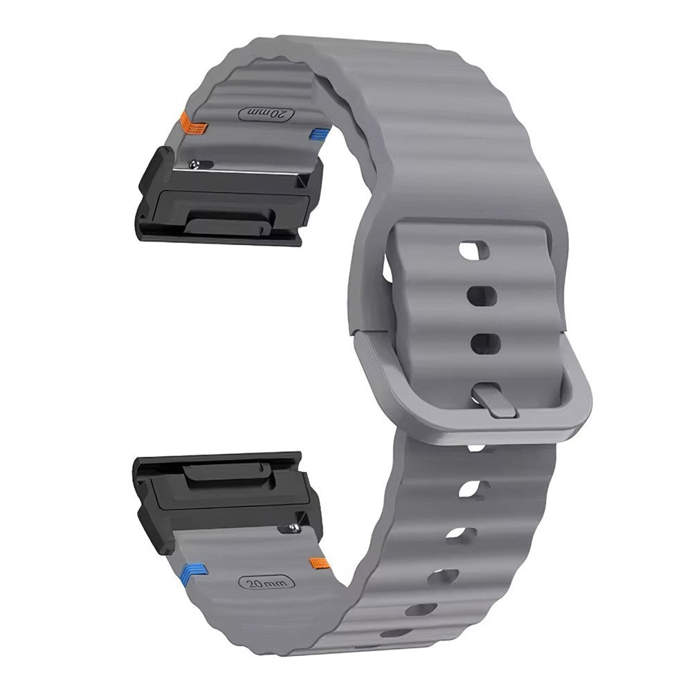 Universal Garmin 26mm QuickFit EIDERWOOD Wavy Silicone Strap - Dark Grey