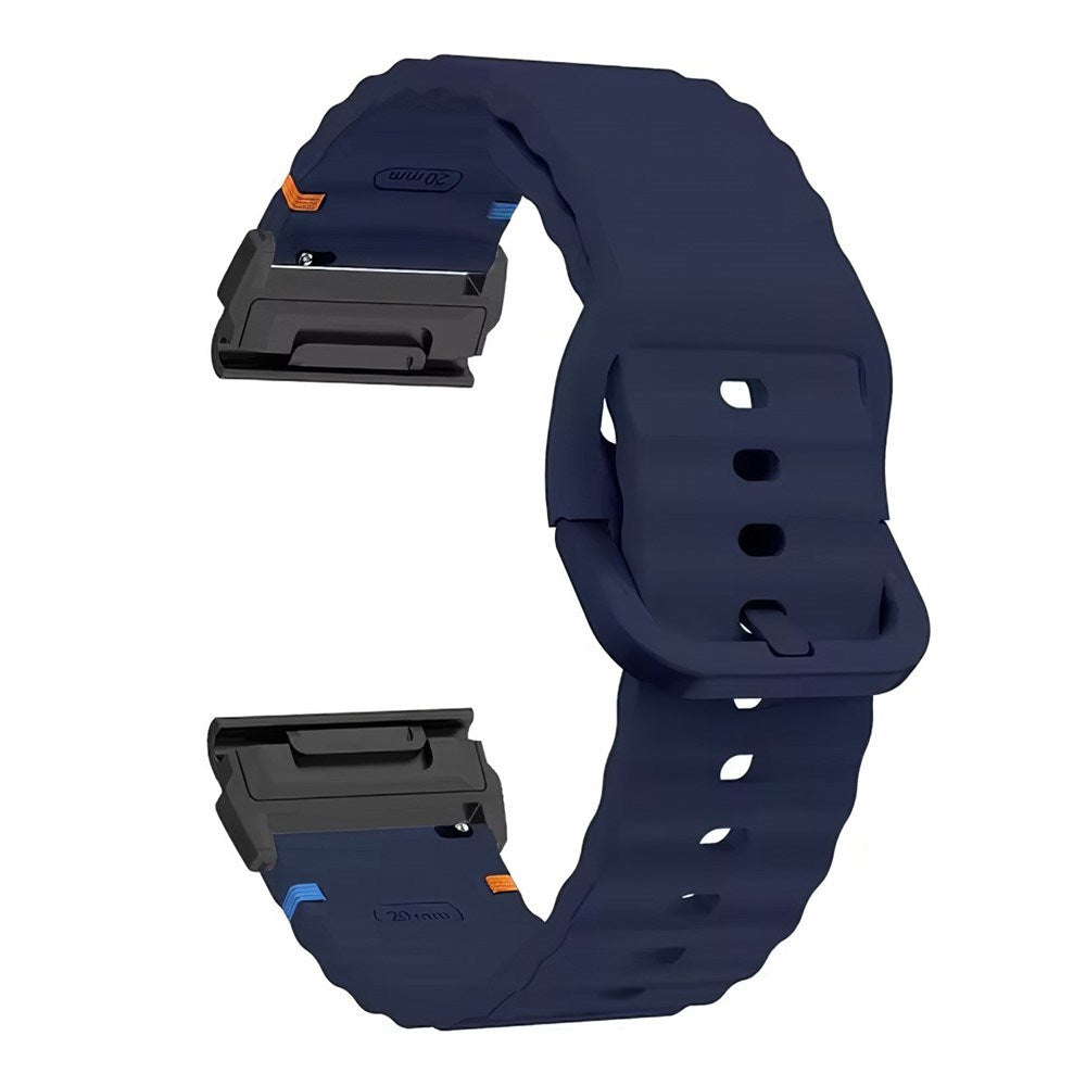 Universal Garmin 22mm QuickFit EIDERWOOD Wavy Silicone Strap - Blue