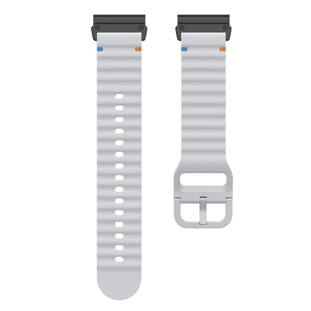 Universal Garmin 22mm QuickFit EIDERWOOD Wavy Silicone Strap - Grey