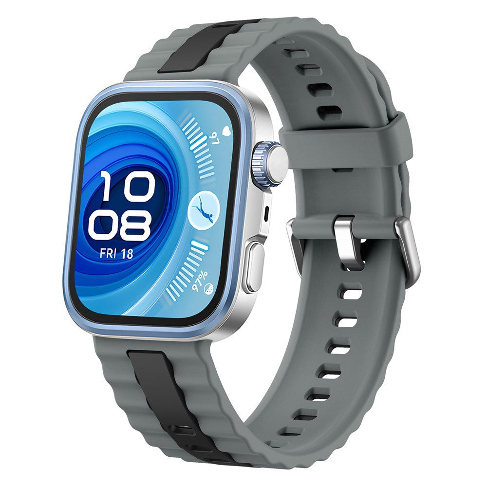 Huawei Watch Fit 5 Pro / 5 / 4 Pro / 4 / 3 EIDERWOOD Two-Tone Silicone Strap - Grey / Black