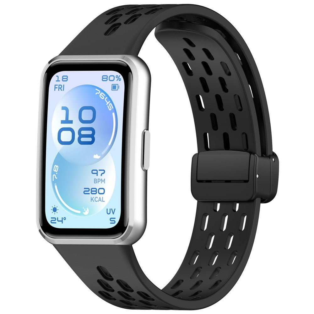 Huawei Band 11 / 11 Pro EIDERWOOD Perforated Silicone Strap - Black