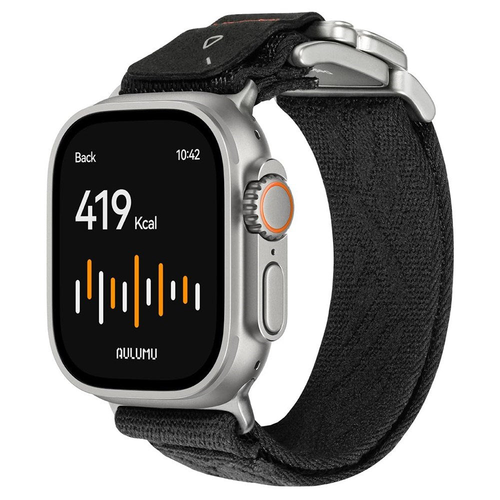 Apple Watch (42/44/SE/45/46/49mm) Aulumu C03 Nylon Strap - Silver / Black
