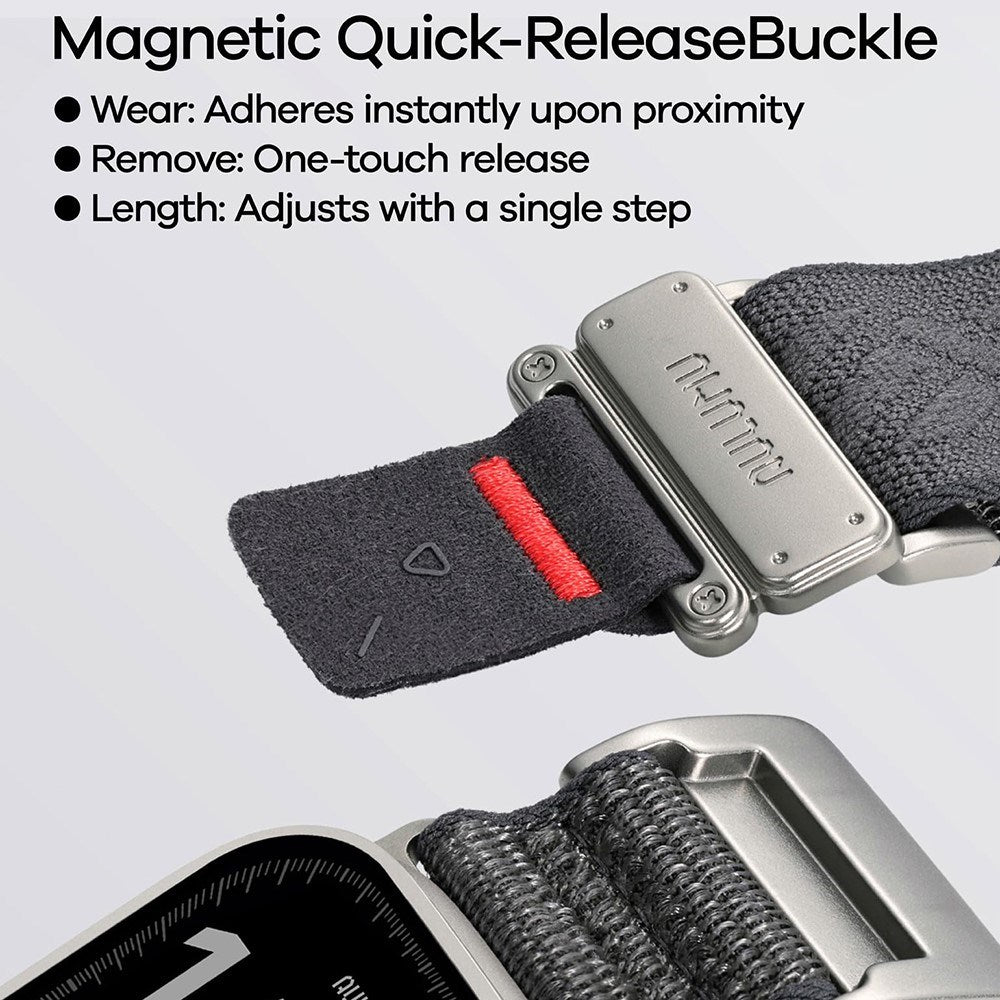Apple Watch (42/44/SE/45/46/49mm) Aulumu C03 Nylon Strap - Silver / Black