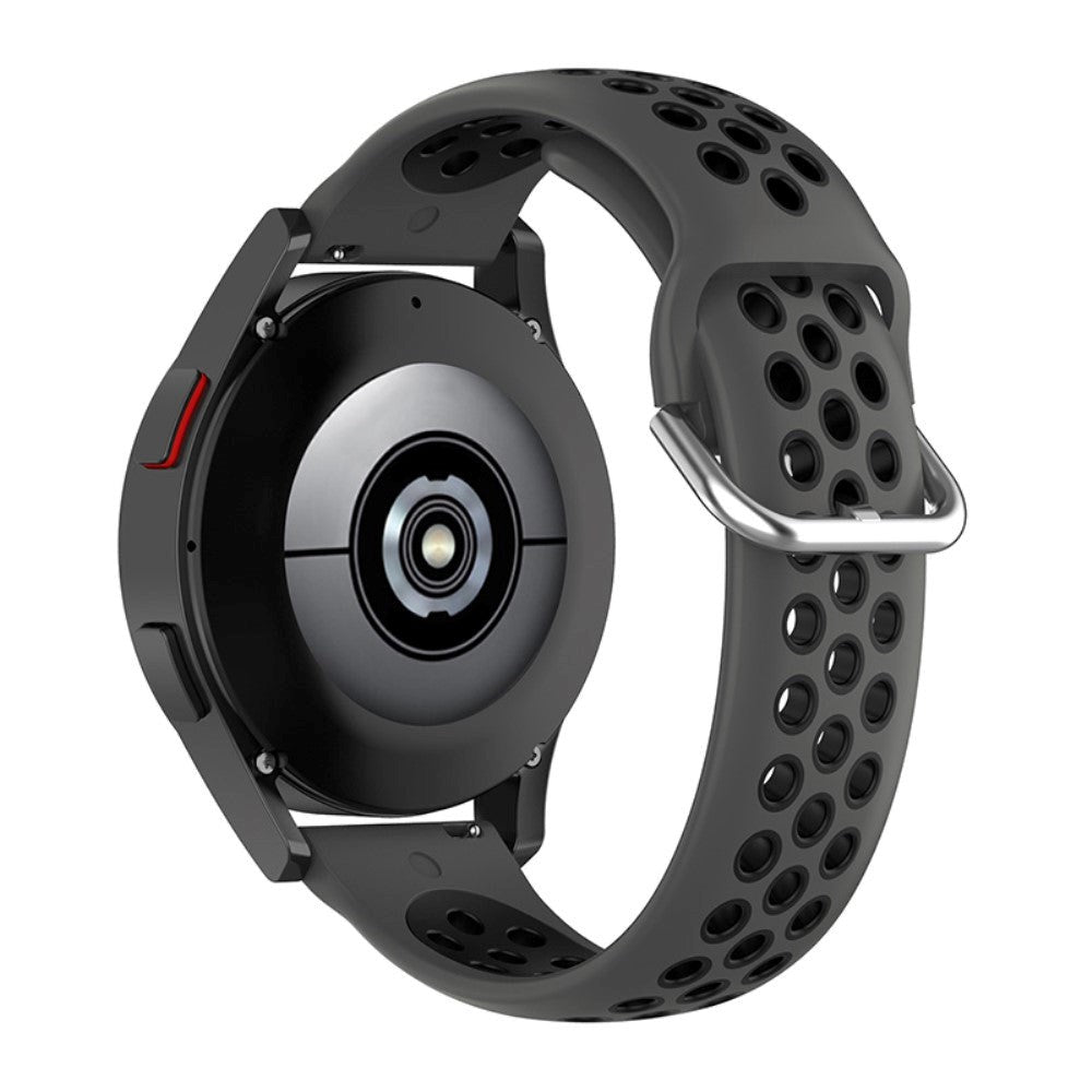 Universal Smartwatch Two-Color Silicone Strap (20mm) - Dark Grey / Black