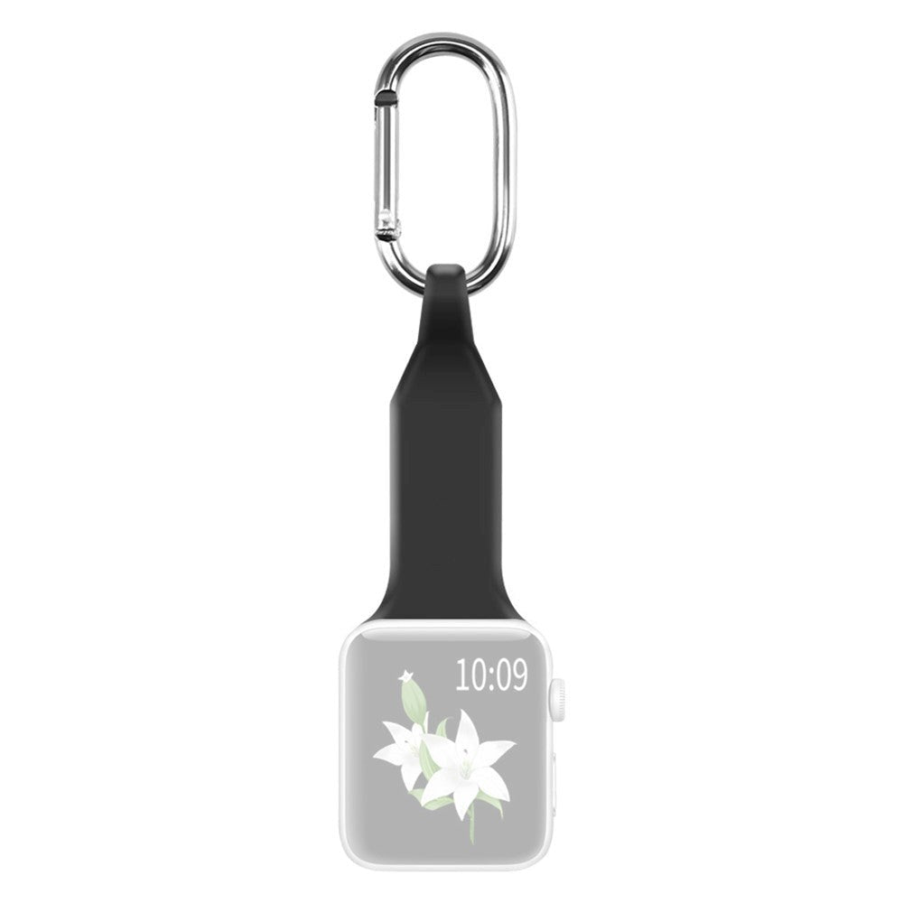 Apple Watch (38/40/SE/41mm) Silicone Smartwatch Strap with Carabiner - Black