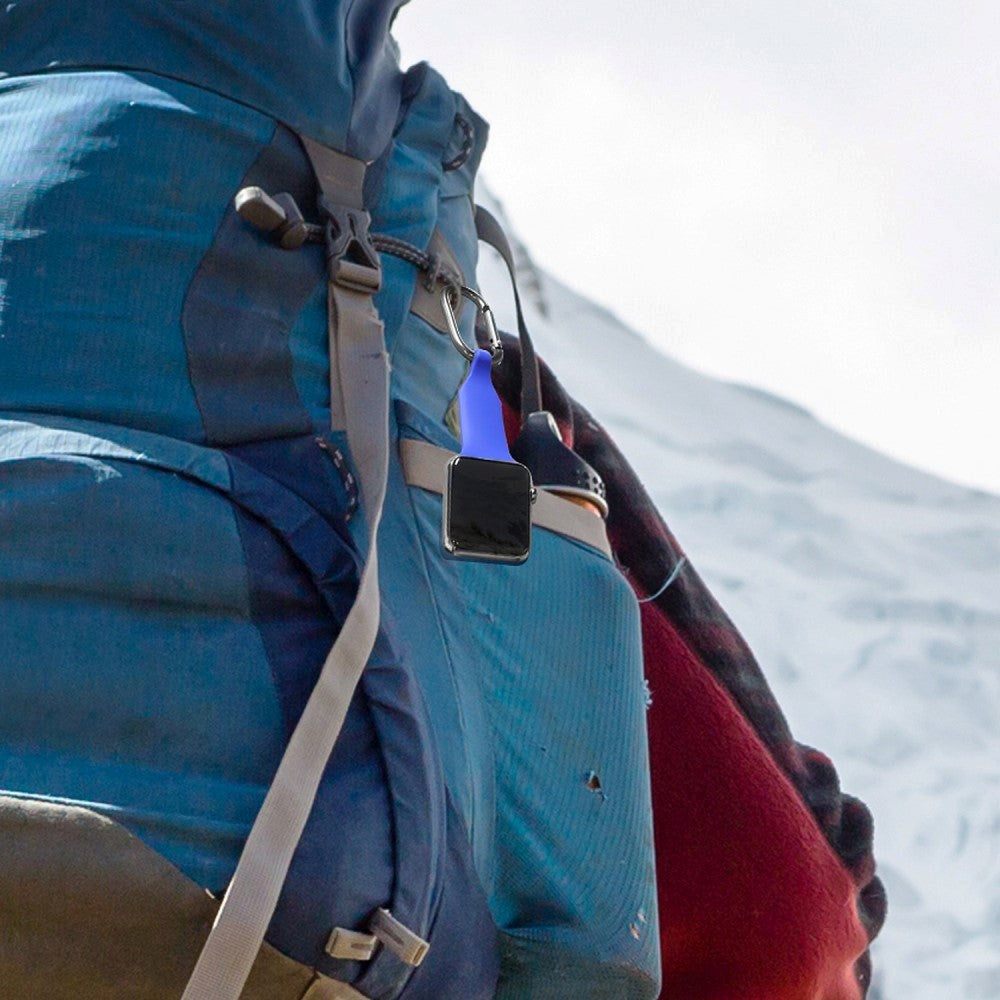 Apple Watch (38/40/SE/41mm) Silicone Smartwatch Strap with Carabiner - Black