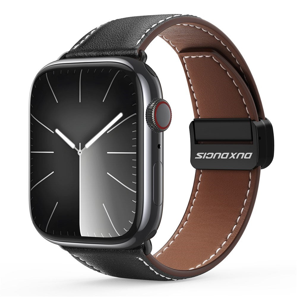 Apple Watch (38/40/SE/41/42mm) DUX DUCIS Faux Leather Watch Strap - Black