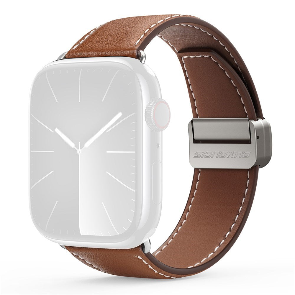 Apple Watch (38/40/SE/41/42mm) DUX DUCIS Faux Leather Watch Strap - Brown