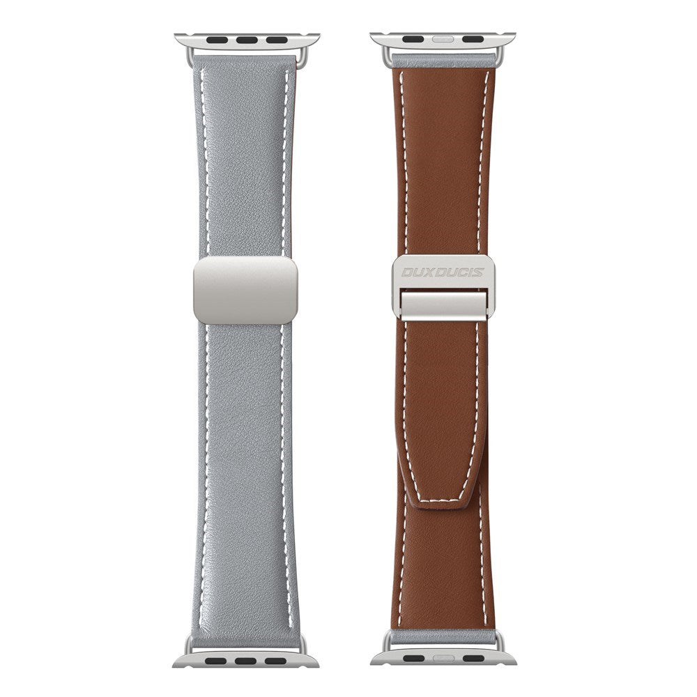 Apple Watch (38/40/SE/41/42mm) DUX DUCIS Faux Leather Watch Strap - Grey
