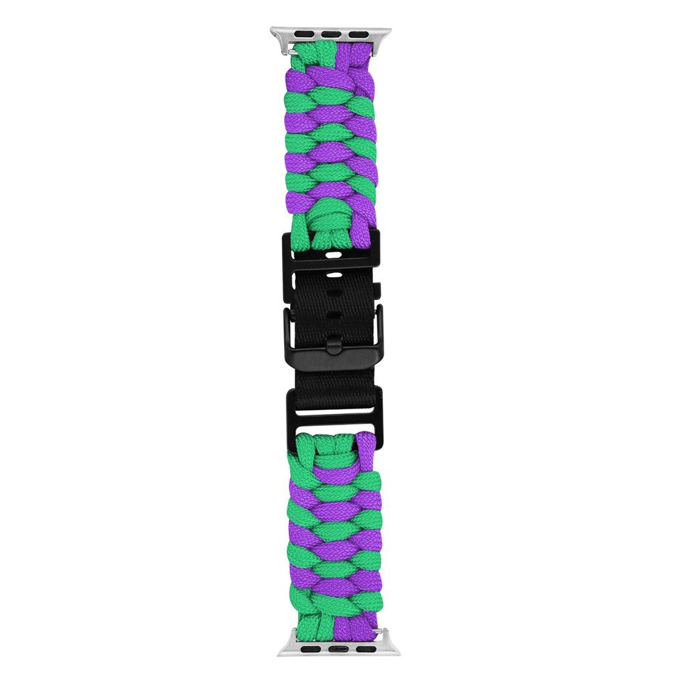 Apple Watch (42/44/SE/45/46/49mm) EIDERWOOD Braided Nylon Watch Strap - Purple / Green