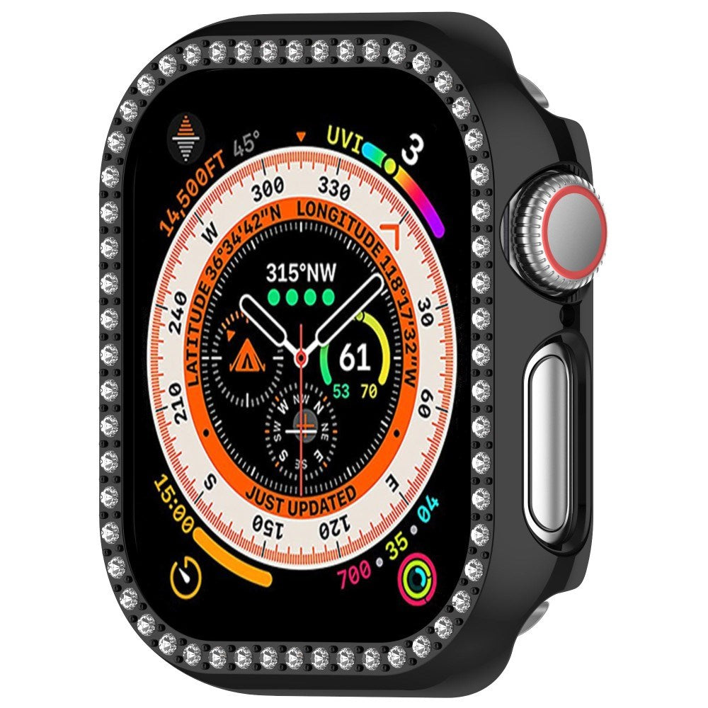 Apple Watch 11 / 10 (42mm) Hard Plastic Case - Black / Rhinestone