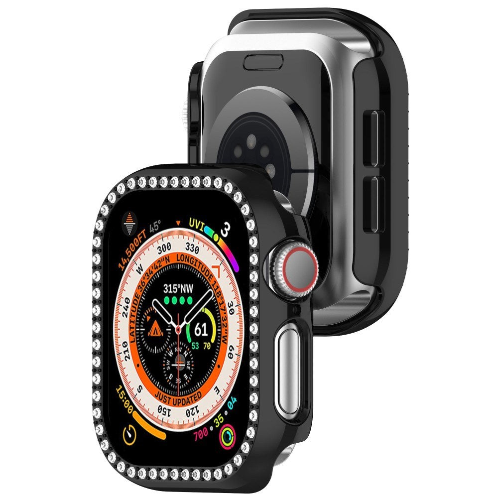 Apple Watch 11 / 10 (42mm) Hard Plastic Case - Black / Rhinestone