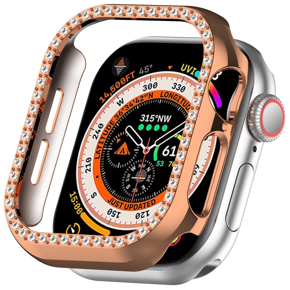 Apple Watch 11 / 10 (42mm) Hard Plastic Case - Rose Gold / Rhinestone