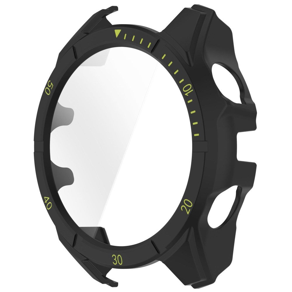 Garmin Tactix 8 AMOLED (47mm) Hard Plastic Case with Screen Protector Glass - Black / Yellow