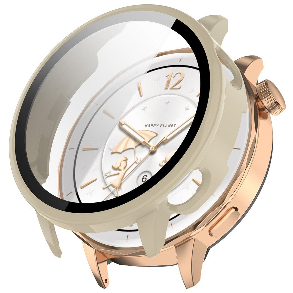 OnePlus Watch 3 (43mm) Case with Tempered Glass Screen Protector - White