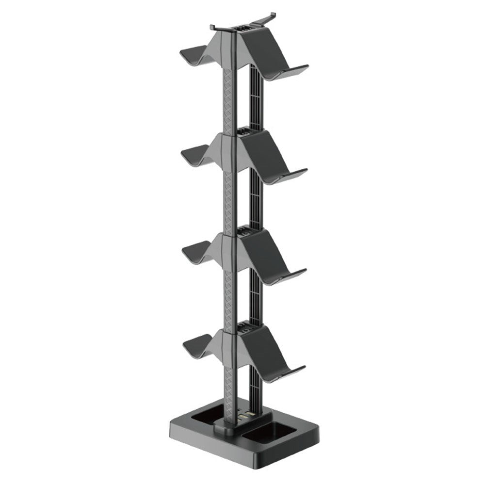 Universal Holder for 8 x Game Consoles with 3 x USB-A - Black
