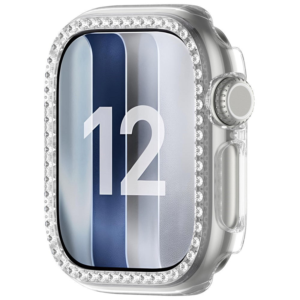 Apple Watch Series 12 (46mm) Hard Plastic Case - Transparent & Rhinestones