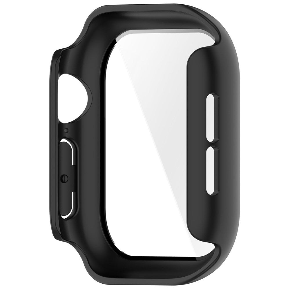 Apple Watch Series 12 (42mm) Hard Plastic Case with Built-In Screen Protector Glass - Black
