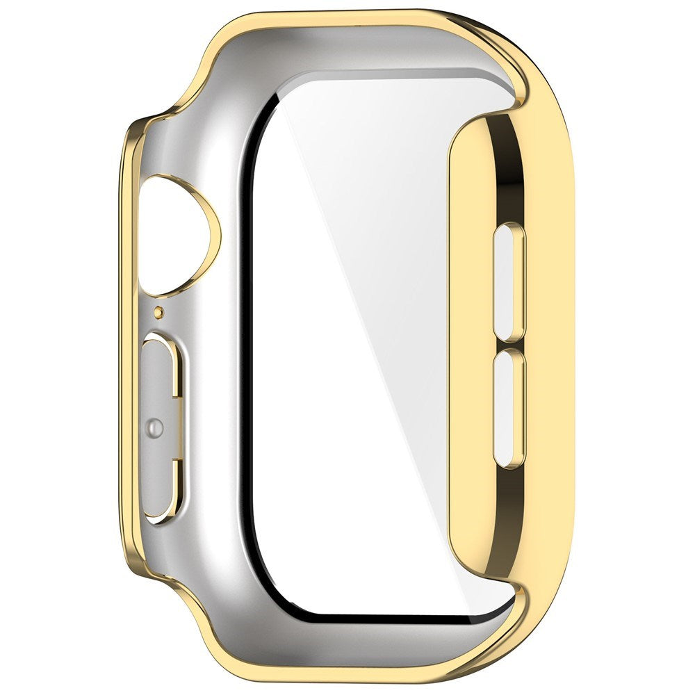 Apple Watch Series 12 (42mm) Hard Plastic Case with Built-In Screen Protector Glass - Gold