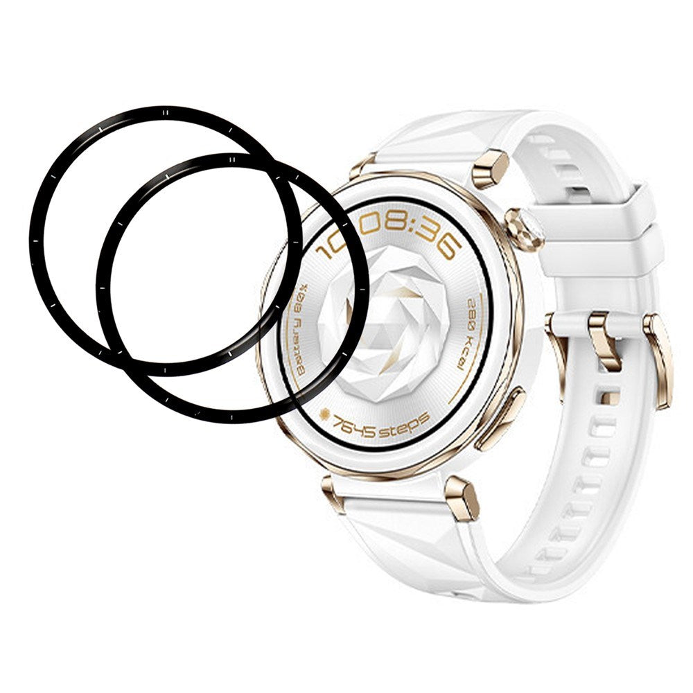 Huawei Watch 5 (42mm) Screen Protector Film – 2 pcs – Transparent / Black Edge