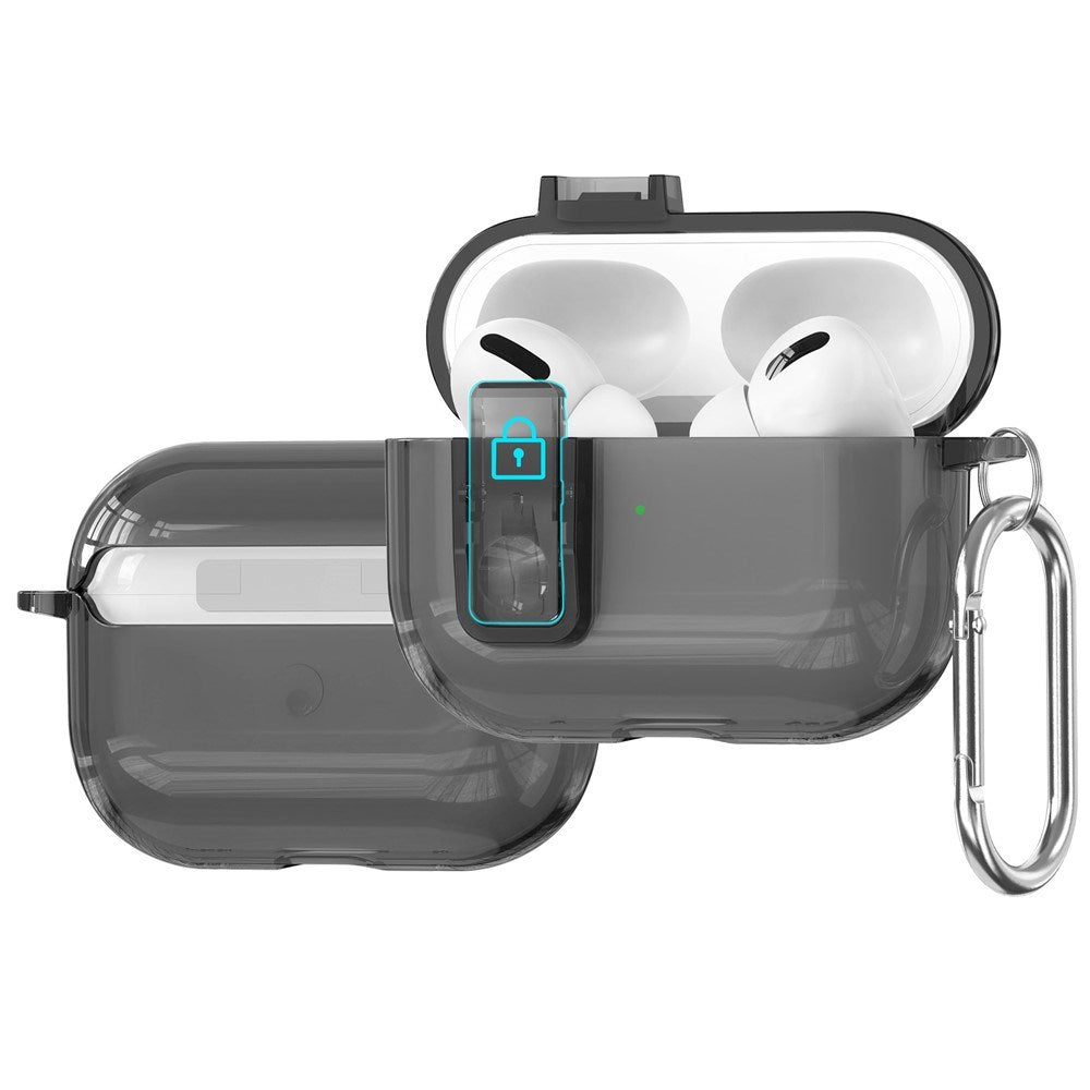 Apple AirPods Pro (3rd gen.) Hybrid Plastic Case with Carabiner - Transparent / Black