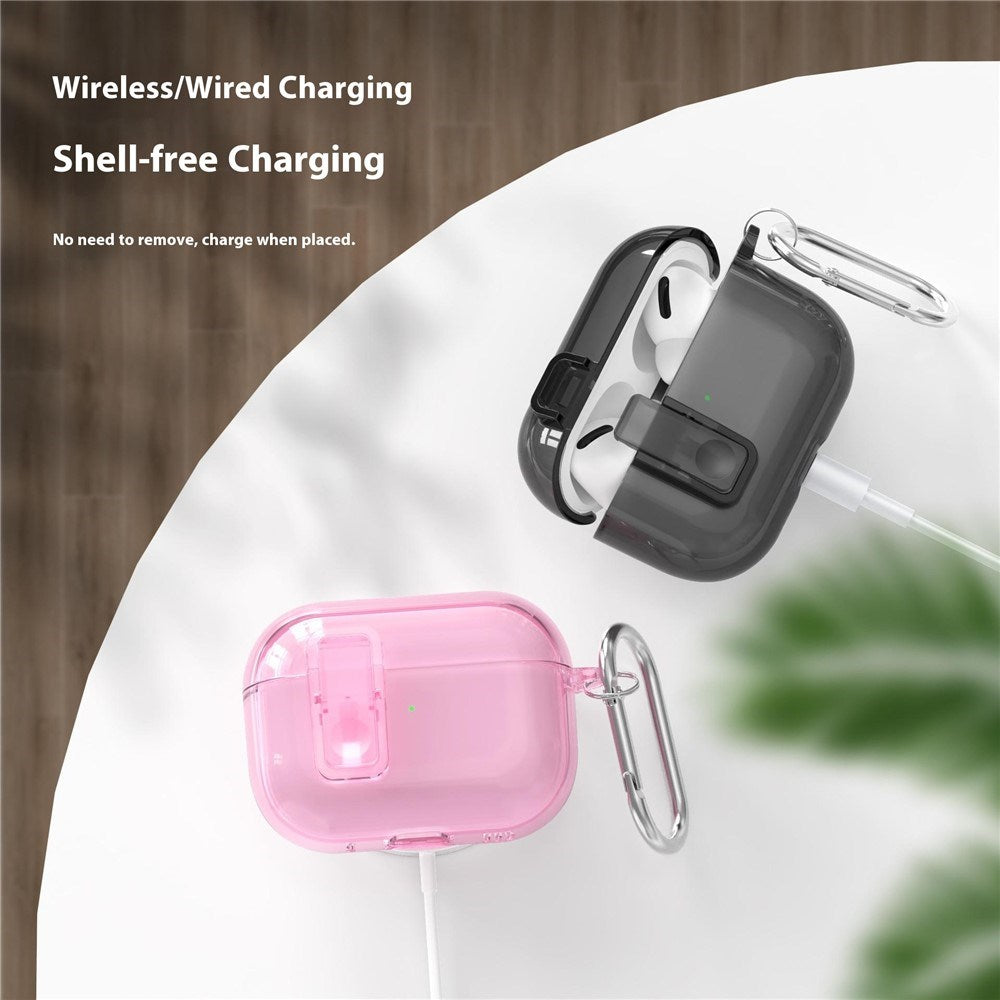 Apple AirPods Pro (3rd gen.) Hybrid Plastic Case with Carabiner - Transparent