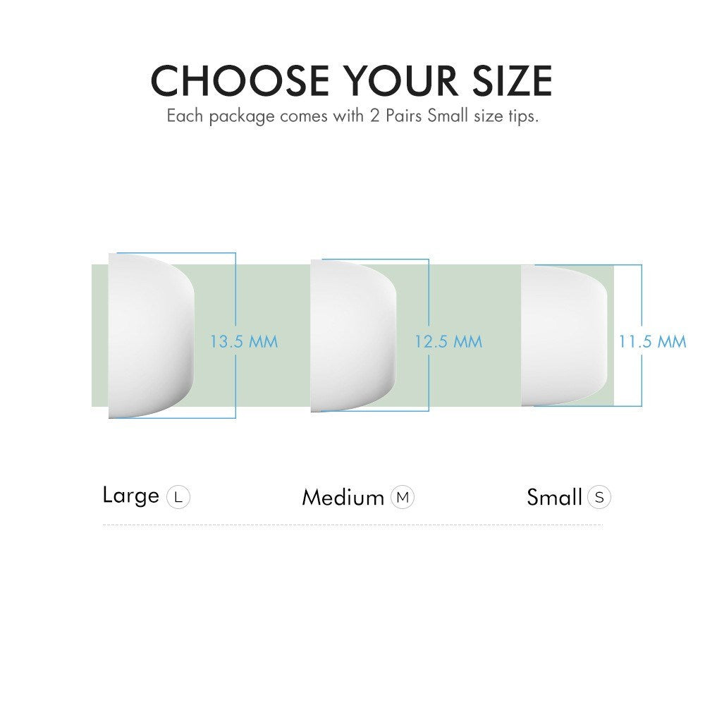 AirPods Pro (1st & 2nd Gen) AHASTYLE Silicone Earplugs - S / M / L - White