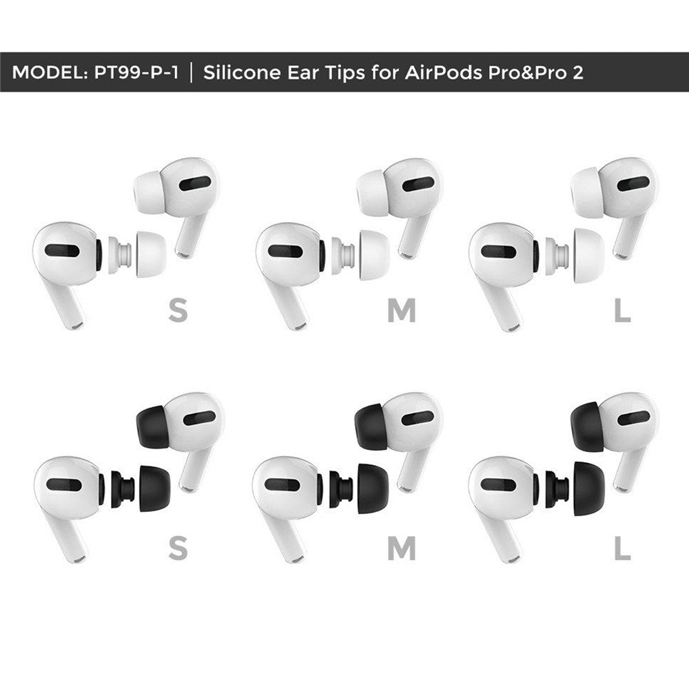 AirPods Pro (1st & 2nd Gen) AHASTYLE Silicone Earplugs - S / M / L - Black
