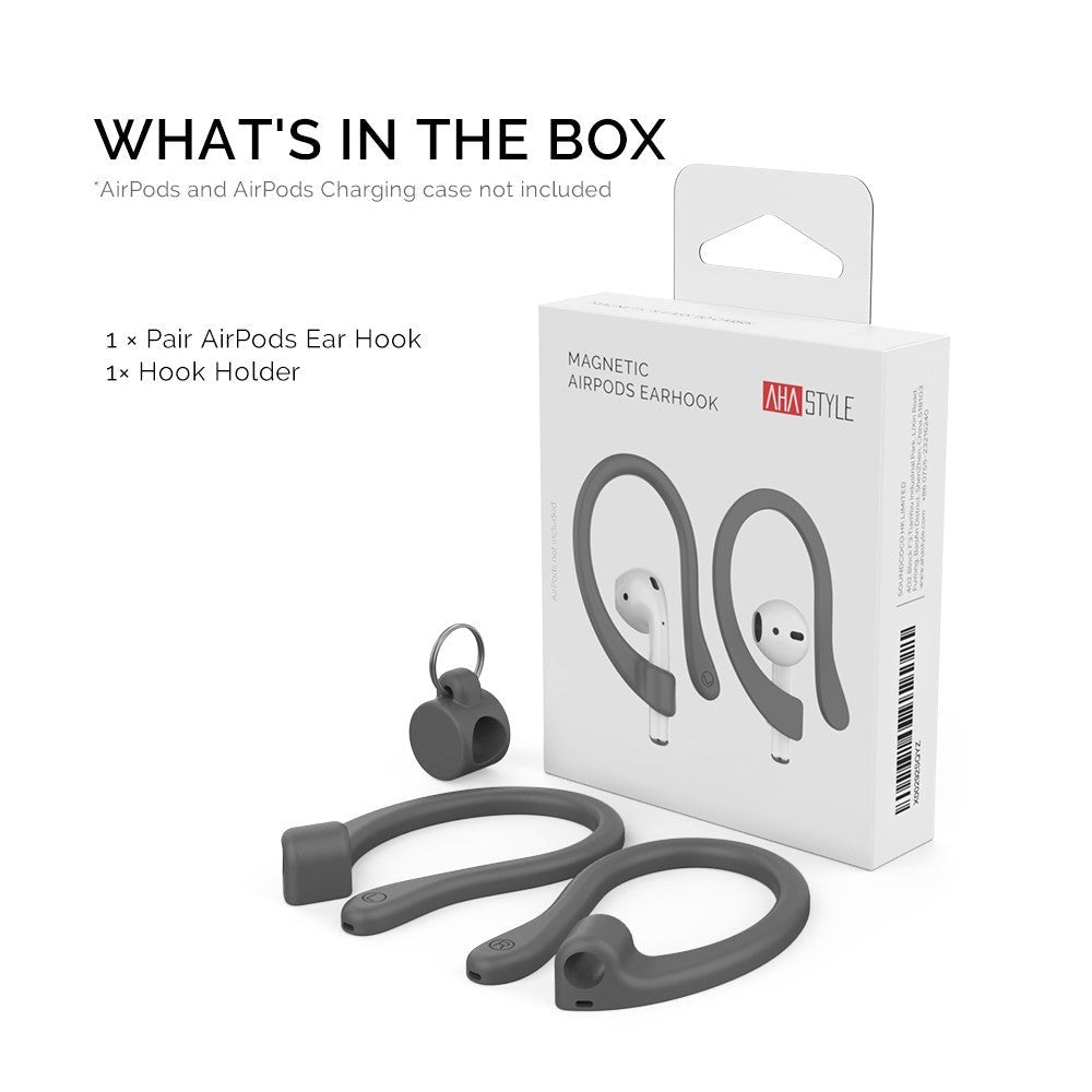 AirPods / AirPods Pro Flexible Magnetic Silicone Earhook - Grey