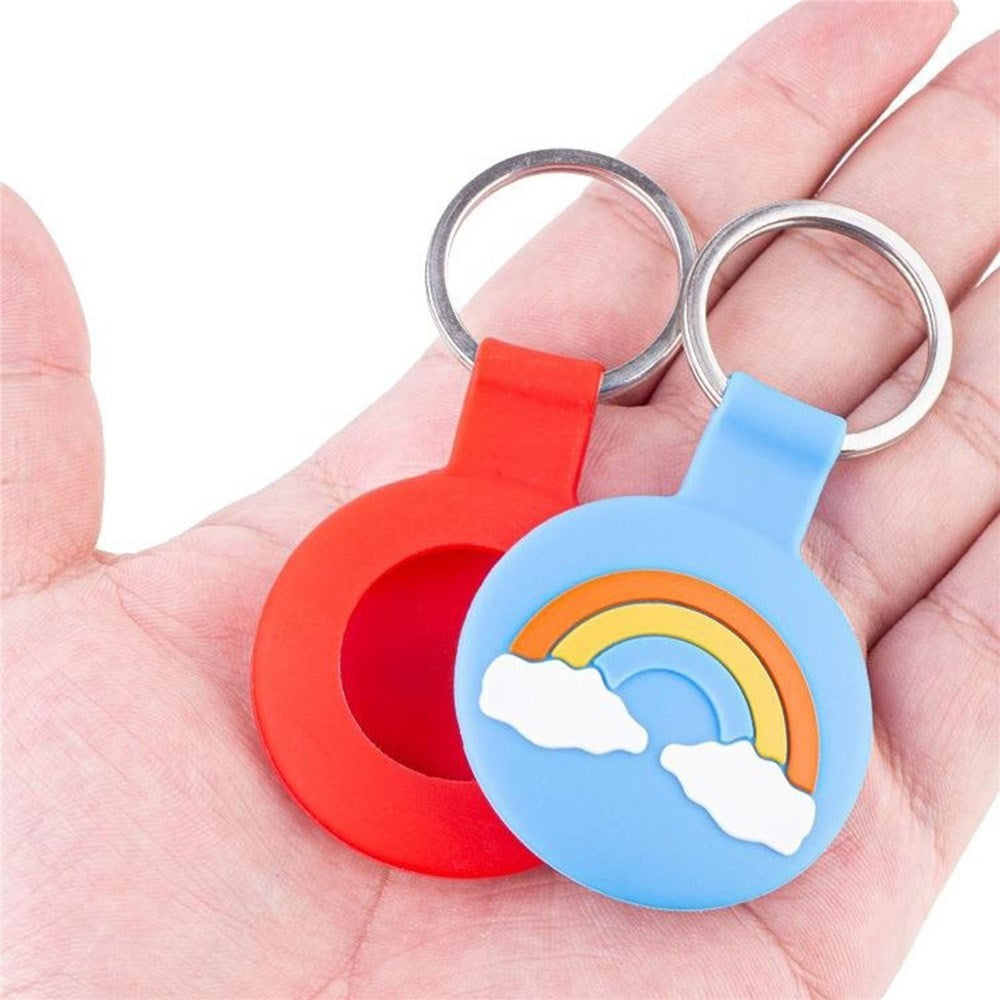 Apple AirTag Silicone Case with Carabiner - Blue Rainbow