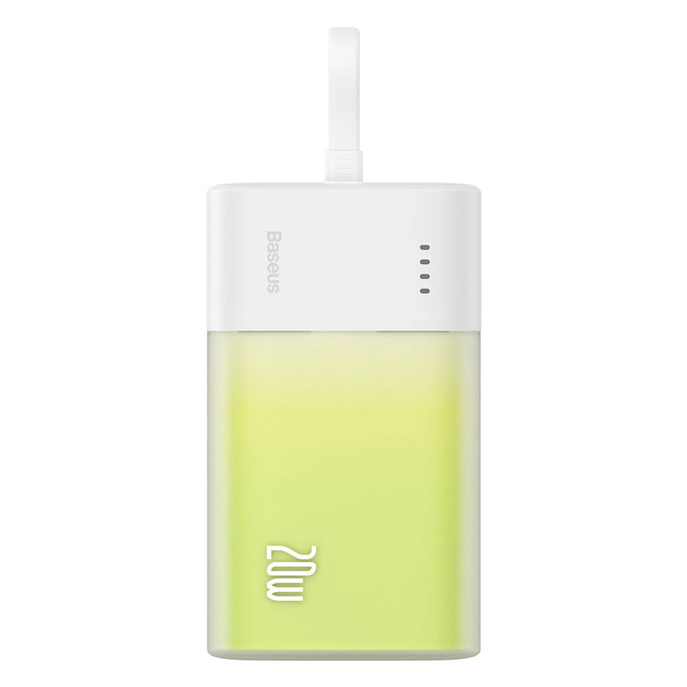 Baseus Popsicle 5200mAh Powerbank 20W with Built-in Lightning Cable - White / Green