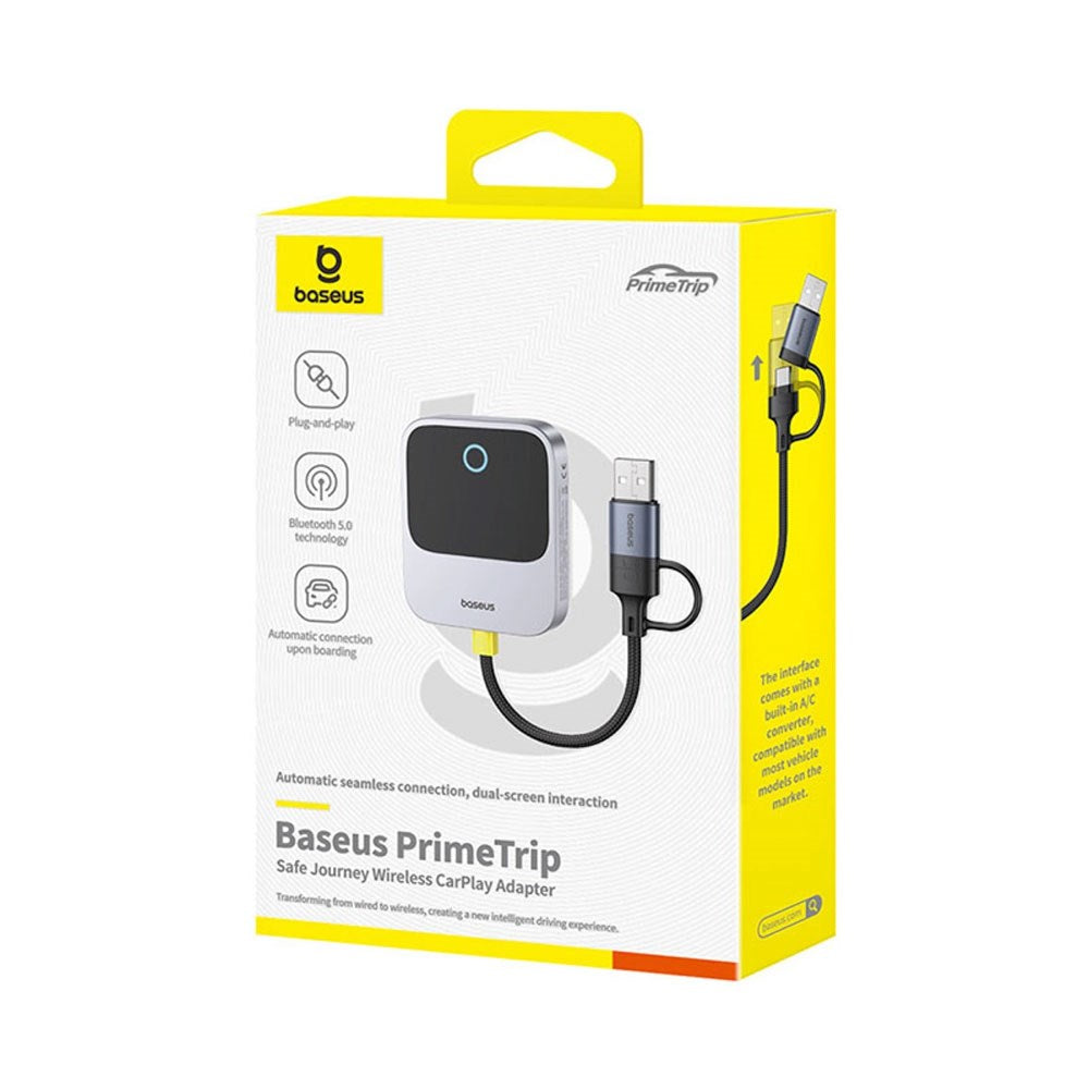 Baseus SafeJourney Wireless Apple CarPlay Adapter - Grey