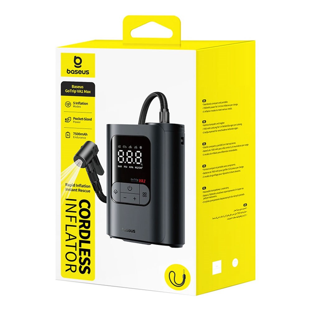 Baseus GoTrip Wireless Pump Mini Compressor - 7500 mAh - Dark Grey