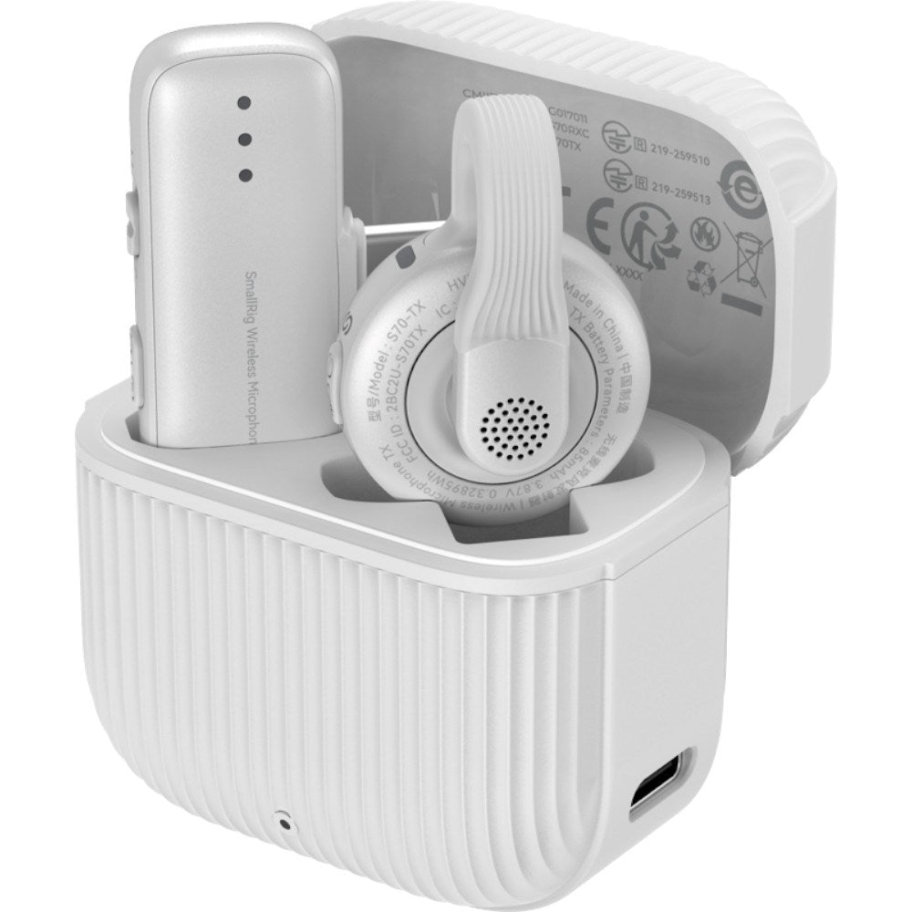 SmallRig 5719 Wireless Microphone with USB-C Adapter - White