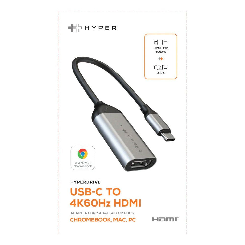 Hyper HyperDrive USB-C to HDMI Adapter - Black / Grey