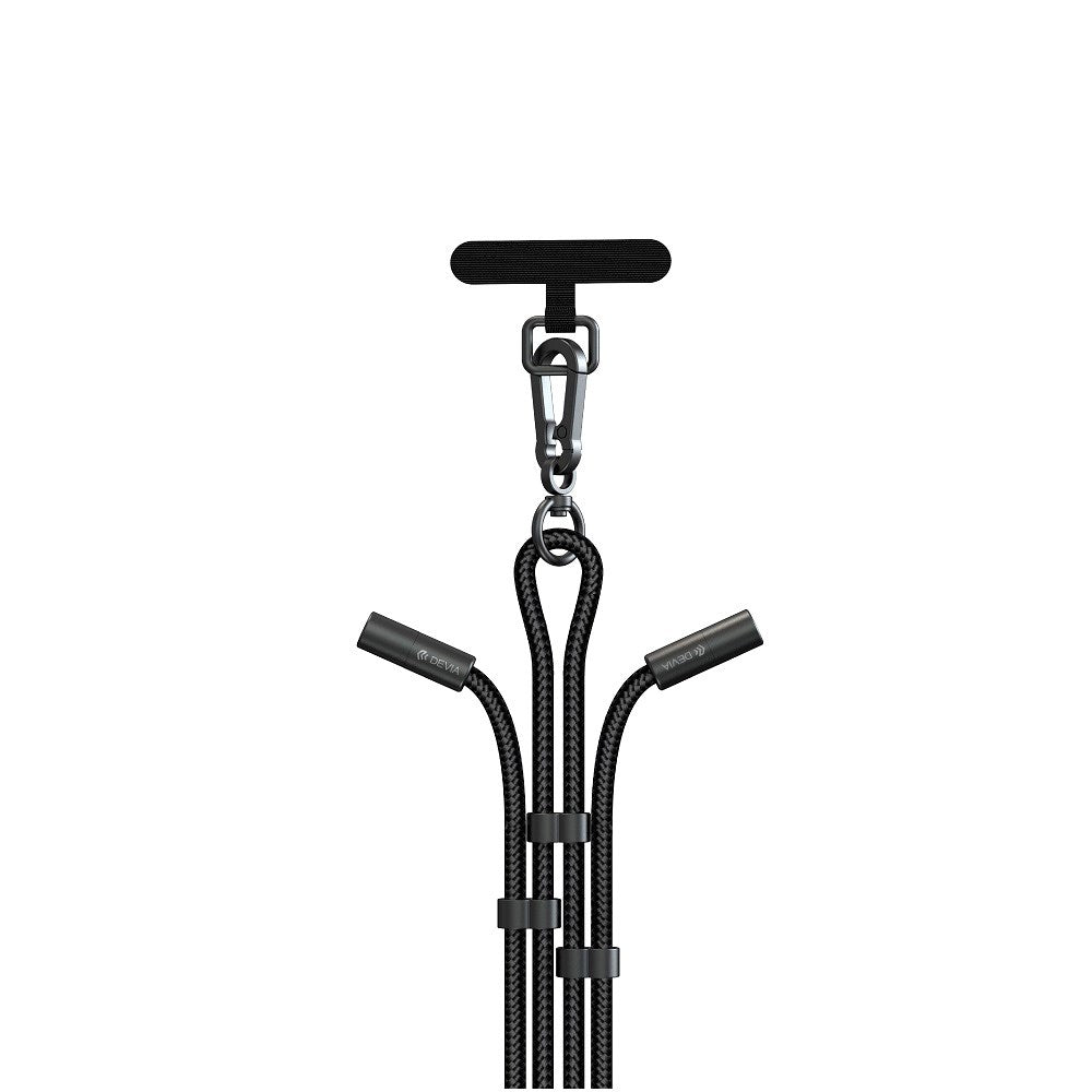 Devia 2-in-1 Adjustable Phone Strap & USB-C to Lightning Cable - Black