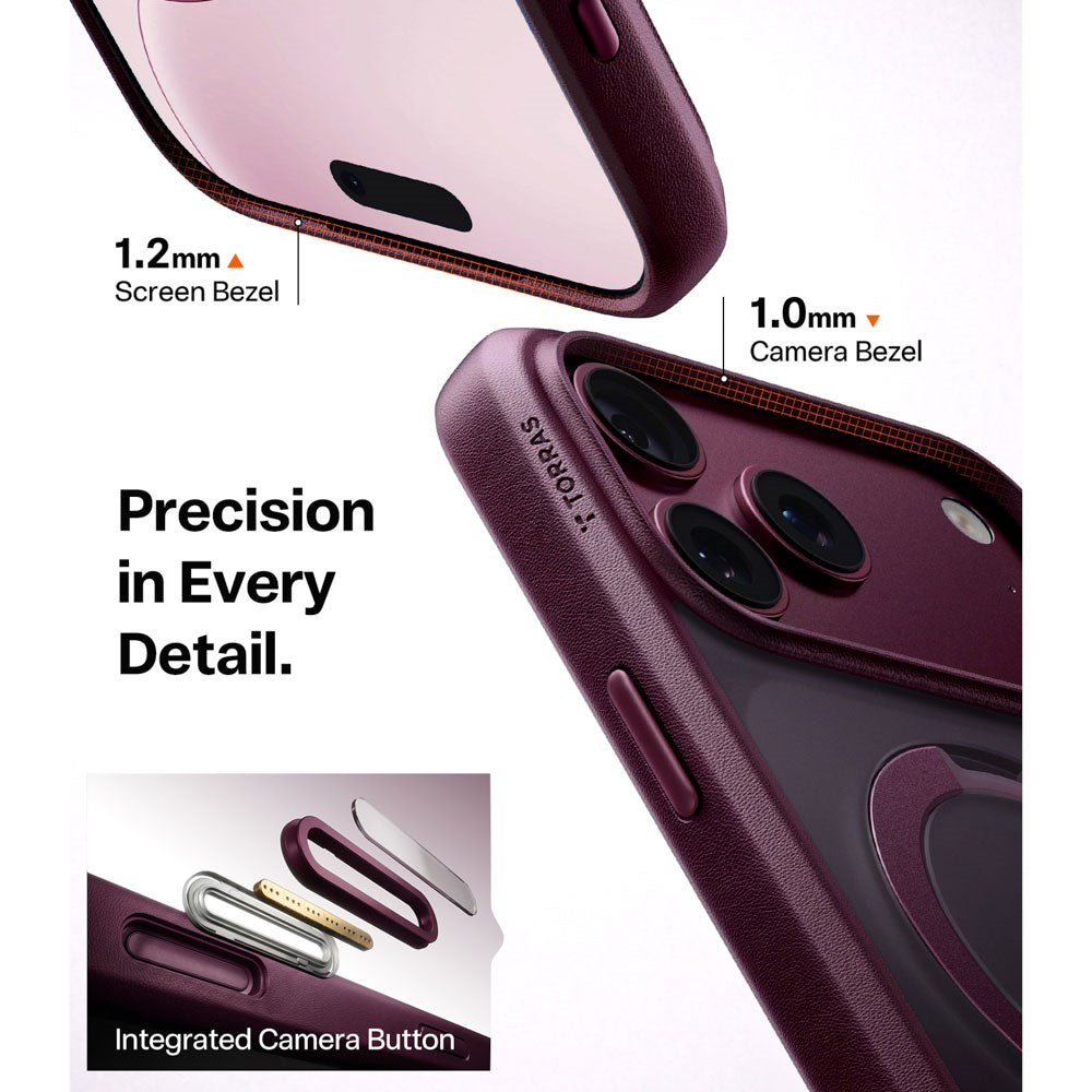 iPhone 18 Pro / 17 Pro TORRAS Ostand Q3 Spin Case - MagSafe Compatible - Purple