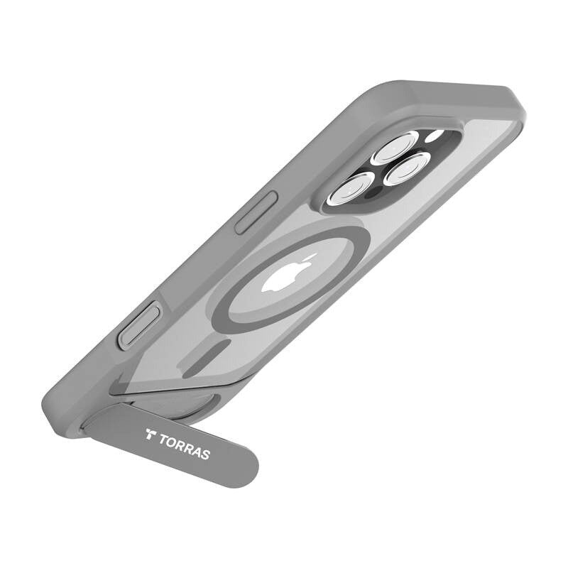 TORRAS iPhone 16 Pro Max Pstand Hybrid Case with Stand Function - MagSafe Compatible - Grey