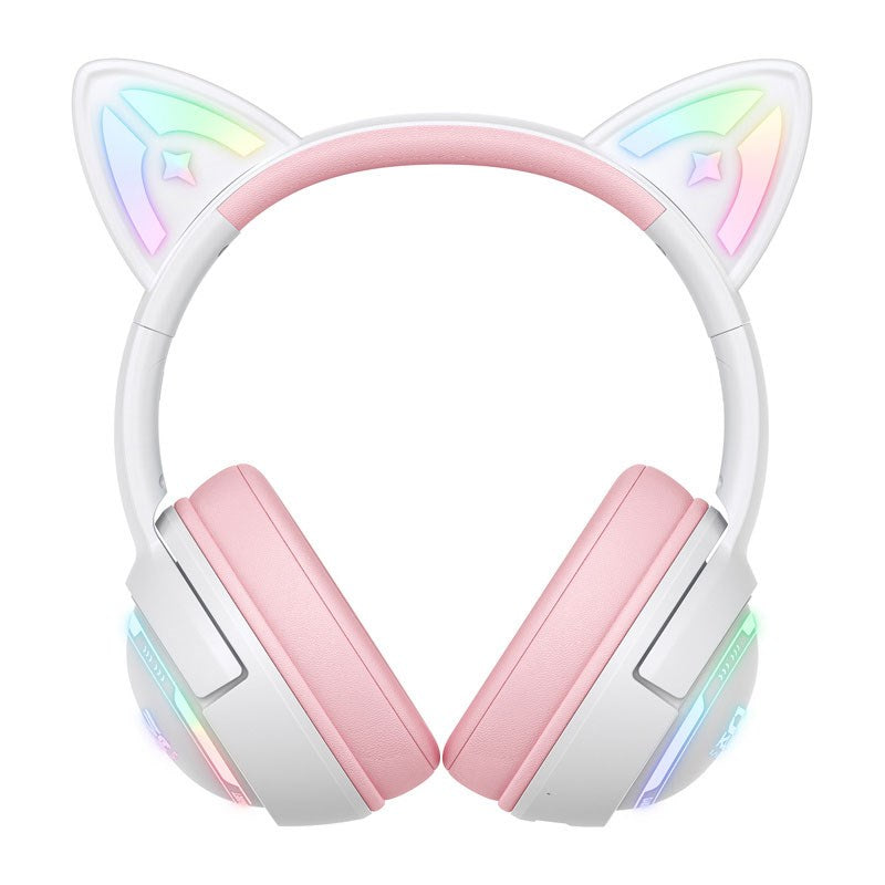 ONIKUMA GT838 Cat Ear Gaming Headset - White / Pink