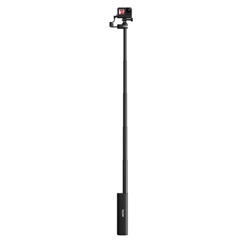 TELESIN Telescopic Selfie Stick with Built-in Powerbank - Black