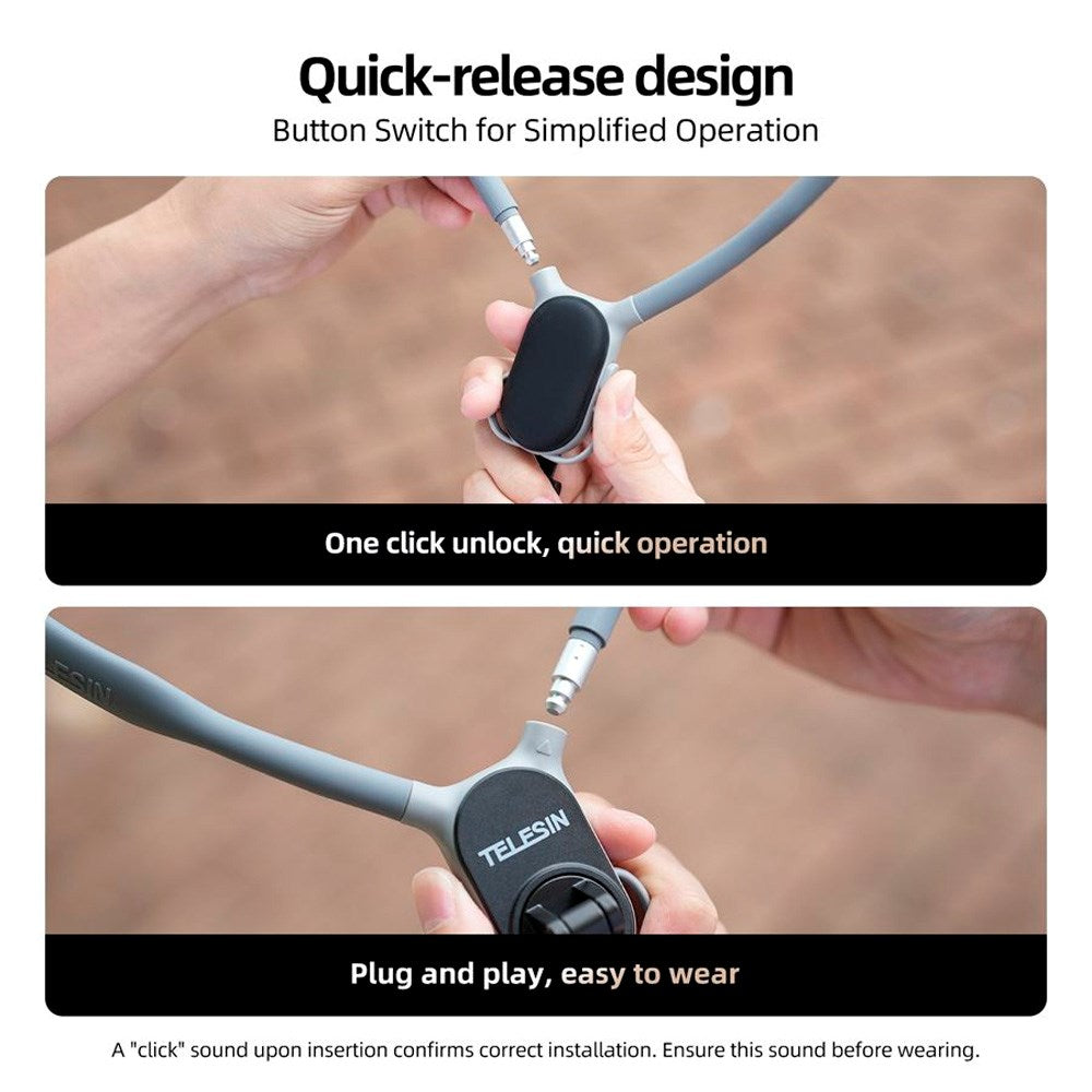 TELESIN Magnetic Neck Strap for Smartphone - MagSafe Compatible - Grey