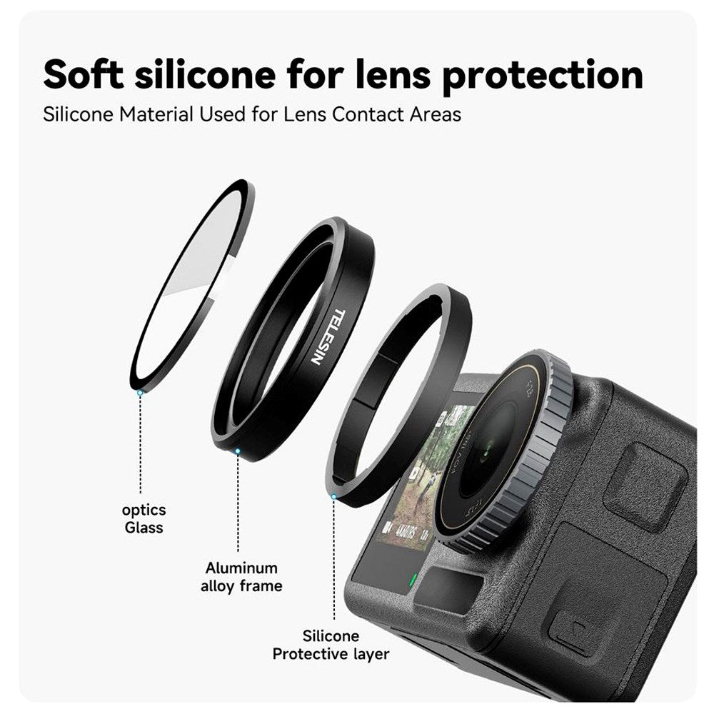 TELESIN CPL+ND8/16/32 Lens Filter Kit for DJI Osmo Action 3 / 4 / 5 Pro - Transparent